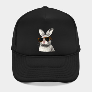 Cute Rabbit wearing Sun Glasses, Love Bunnies Hat