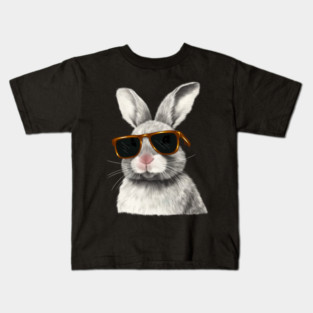 Cute Rabbit wearing Sun Glasses, Love Bunnies Kids T-Shirt