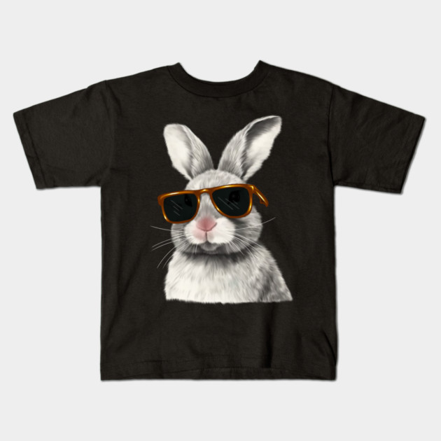 Cute Rabbit wearing Sun Glasses, Love Bunnies Kids T-Shirt by logiamerch