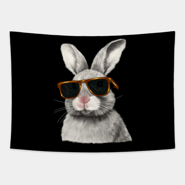Cute Rabbit wearing Sun Glasses, Love Bunnies Tapestry by logiamerch