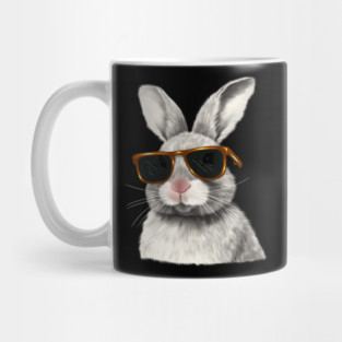 Cute Rabbit wearing Sun Glasses, Love Bunnies Mug