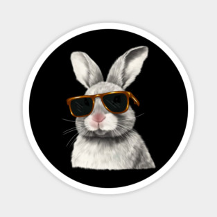 Cute Rabbit wearing Sun Glasses, Love Bunnies Magnet