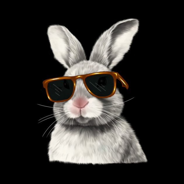 Cute Rabbit wearing Sun Glasses, Love Bunnies by logiamerch
