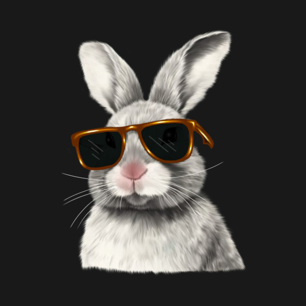 Cute Rabbit wearing Sun Glasses, Love Bunnies by logiamerch