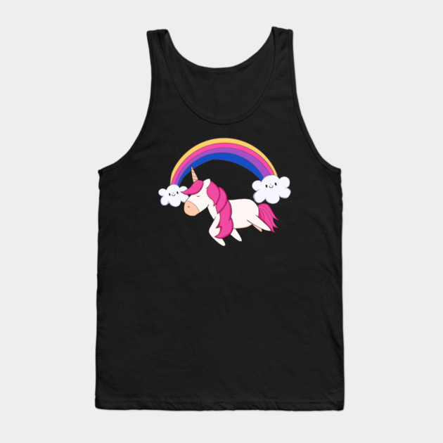 Kawaii Unicorn with Rainbow, Love Unicorns Tank Top by logiamerch