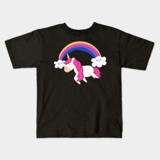 Kawaii Unicorn with Rainbow, Love Unicorns Kids T-Shirt