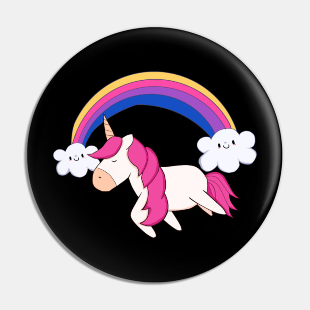 Kawaii Unicorn with Rainbow, Love Unicorns Pin by logiamerch