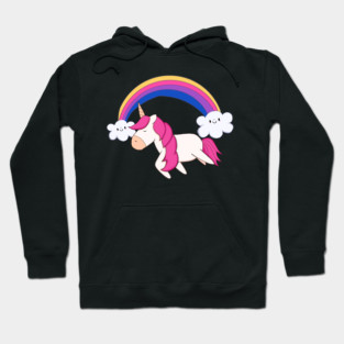 Kawaii Unicorn with Rainbow, Love Unicorns Hoodie