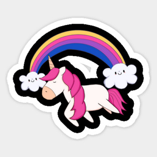 Kawaii Unicorn with Rainbow, Love Unicorns Magnet