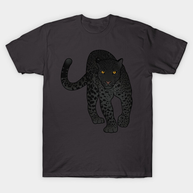 Black Jaguar Panther Stalking T-Shirt by logiamerch