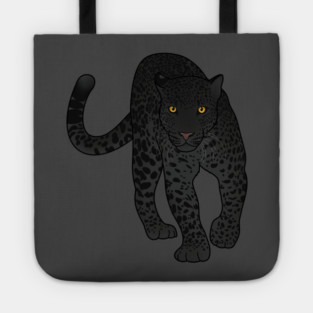 Black Jaguar Panther Stalking Tote