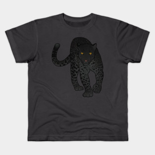 Black Jaguar Panther Stalking Kids T-Shirt
