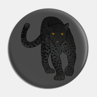 Black Jaguar Panther Stalking Pin