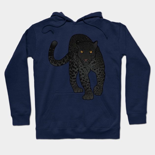 Black Jaguar Panther Stalking Hoodie by logiamerch