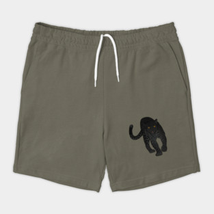 Black Jaguar Panther Stalking Shorts