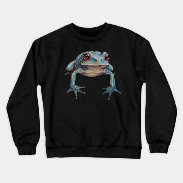 Blue Tropical Frog, Love Frogs Crewneck Sweatshirt by logiamerch