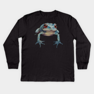 Blue Tropical Frog, Love Frogs Kids Long Sleeve T-Shirt