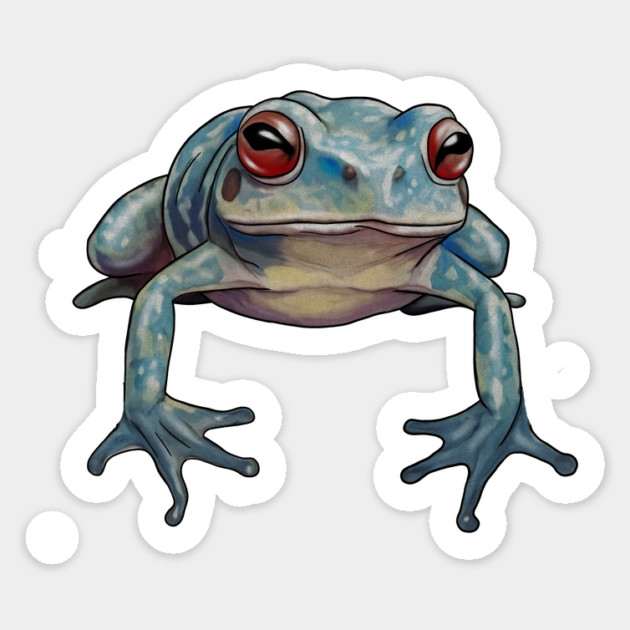 Blue Tropical Frog, Love Frogs Sticker by logiamerch