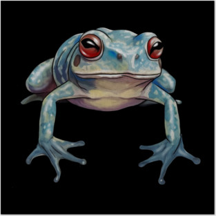 Blue Tropical Frog, Love Frogs Posters and Art