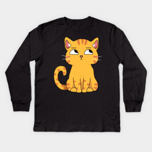 Cute Cat Kawaii Style, Ginger Cat Kids Long Sleeve T-Shirt