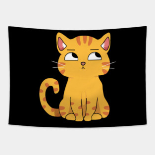Cute Cat Kawaii Style, Ginger Cat Tapestry
