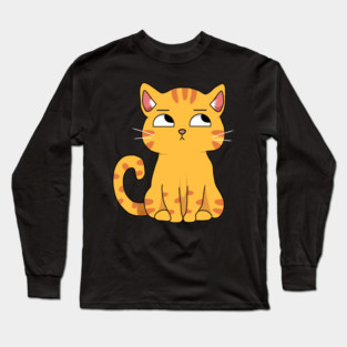 Cute Cat Kawaii Style, Ginger Cat Long Sleeve T-Shirt