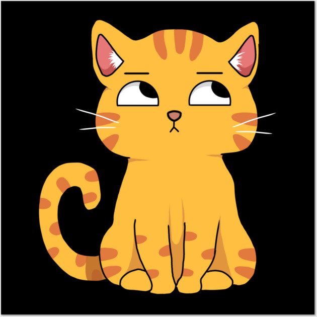 Cute Cat Kawaii Style, Ginger Cat Wall Art by logiamerch