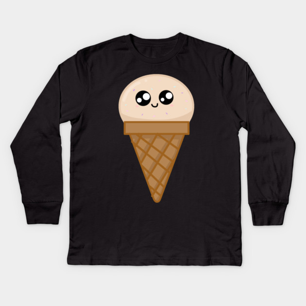 Kawaii Icec ream, Cute Icecream Lover with Sprinkles Kids Long Sleeve T-Shirt by logiamerch