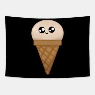 Kawaii Icec ream, Cute Icecream Lover with Sprinkles Tapestry