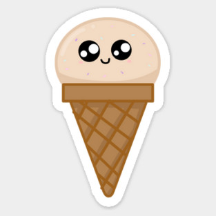 Kawaii Icec ream, Cute Icecream Lover with Sprinkles Sticker