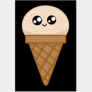 Kawaii Icec ream, Cute Icecream Lover with Sprinkles Posters and Art