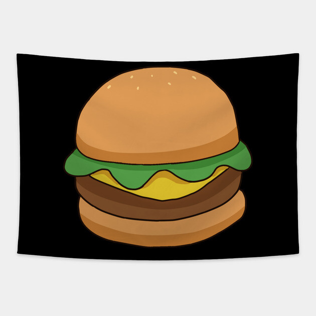 Cute Cheese Burger Tapestry by logiamerch