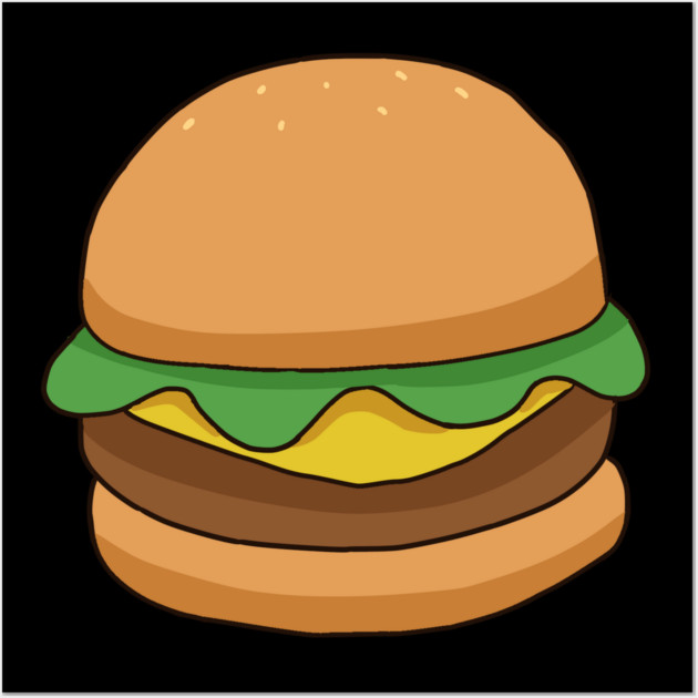 Cute Cheese Burger Wall Art by logiamerch