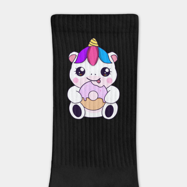 Kawaii Unicorn eating Donut by logiamerch