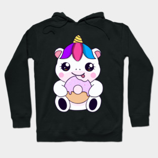 Kawaii Unicorn eating Donut Hoodie