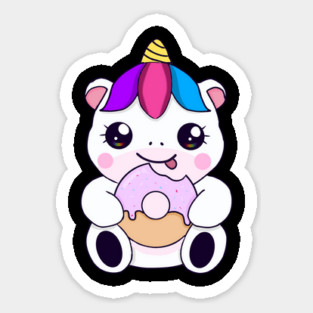 Kawaii Unicorn eating Donut Magnet
