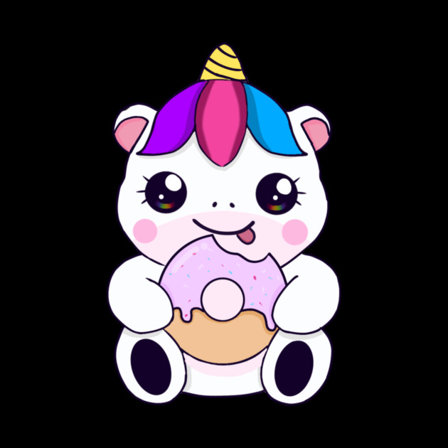Kawaii Unicorn eating Donut by logiamerch