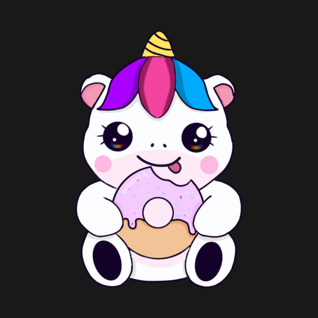 Kawaii Unicorn eating Donut by logiamerch