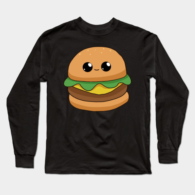 Cute Cheese Burger Kawaii Style Long Sleeve T-Shirt by logiamerch