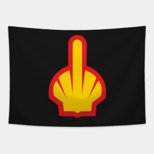 Hell logo | Fossil Fuel Sticker Fuel | Lets protest fuel price Tapestry