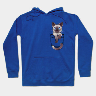 Pocket Cute Siamese Cat Hoodie