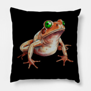 Orange Frog, Tropical Animal, Love Frogs Pillow
