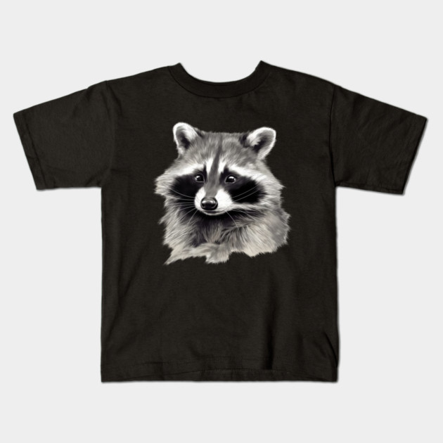 Cute Raccoon, Love Raccoons Kids T-Shirt by logiamerch