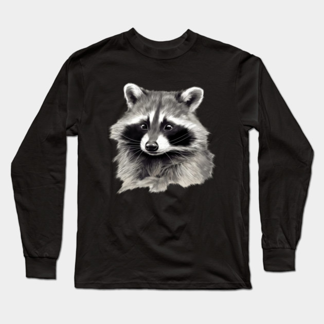 Cute Raccoon, Love Raccoons Long Sleeve T-Shirt by logiamerch