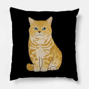 Cute Ginger Tiger Cat, Love Cats Pillow