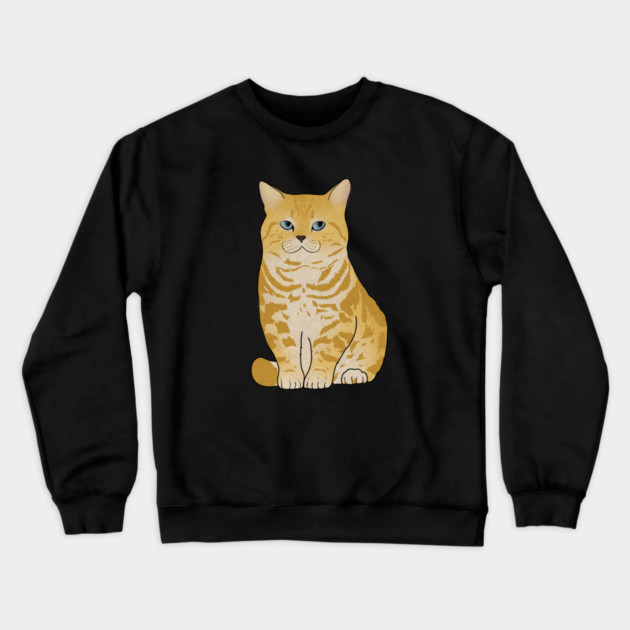 Cute Ginger Tiger Cat, Love Cats Crewneck Sweatshirt by logiamerch