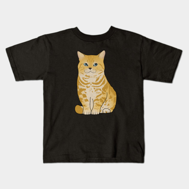 Cute Ginger Tiger Cat, Love Cats Kids T-Shirt by logiamerch