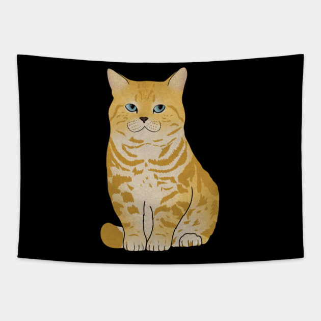 Cute Ginger Tiger Cat, Love Cats Tapestry by logiamerch