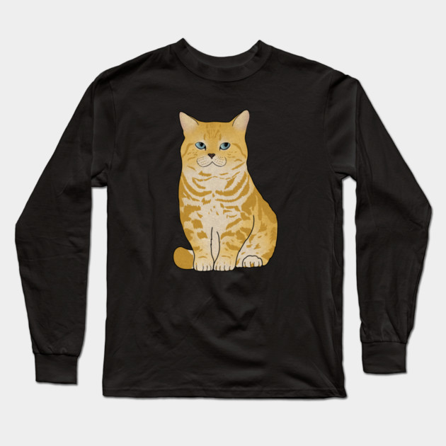 Cute Ginger Tiger Cat, Love Cats Long Sleeve T-Shirt by logiamerch