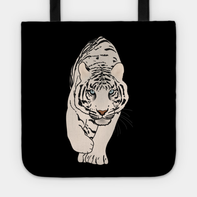 White Tiger Stalking, Love Tigers Tote by logiamerch